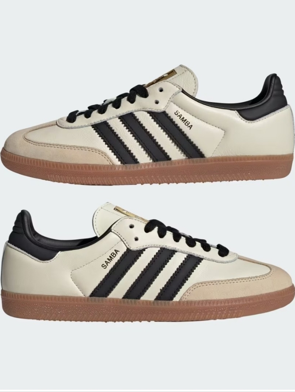 adidas Samba Sneakers in Cream, Black & Gum